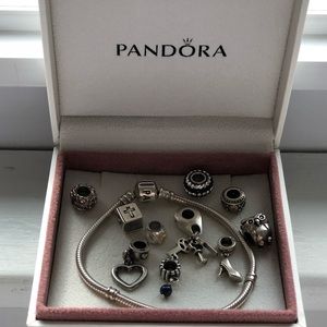 Pandora bracelet and charms bundle! Amazing deal.